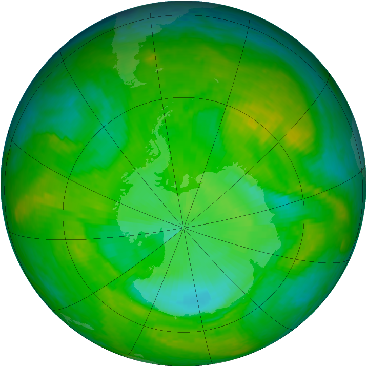 Antarctic ozone map for 30 November 2002
